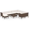 vidaXL 11 r&eacute;szes barna polyrattan kerti &uuml;lőgarnit&uacute;ra p&aacute;rn&aacute;kkal