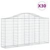 vidaXL 30 db &iacute;ves horganyzott vas gabion kos&aacute;r 200x30x100/120 cm