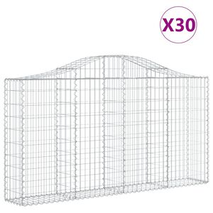 vidaXL 30 db &iacute;ves horganyzott vas gabion kos&aacute;r 200x30x100/120 cm