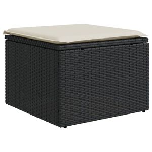 vidaXL fekete polyrattan kerti szék párnával 55 x 55 x 37 cm