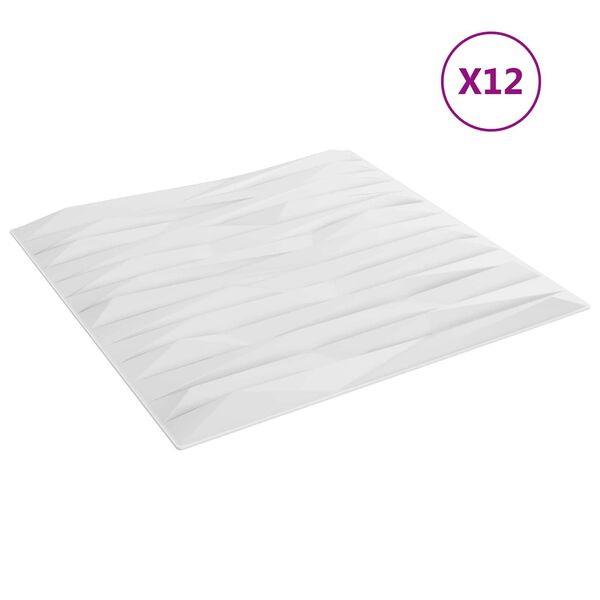 vidaXL Fali panelek 12 pcs Feh&eacute;r kő 50 x 50 cm XPS Hab