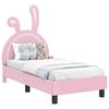 vidaXL Gyerek&aacute;gy keret fejt&aacute;ml&aacute;val R&oacute;zsasz&iacute;n 70 x 140 cm PU