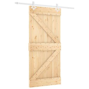 vidaXL Cs&uacute;sz&oacute; ajt&oacute; Term&eacute;szetes &eacute;s Feh&eacute;r 90 x 210 cm T&ouml;m&ouml;r Fenyőfa