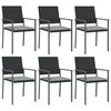 vidaXL 6 db fekete polyrattan kerti sz&eacute;k p&aacute;rn&aacute;val 54x62,5x89 cm