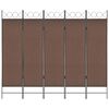 vidaXL barna 5-paneles parav&aacute;n 200 x 180 cm