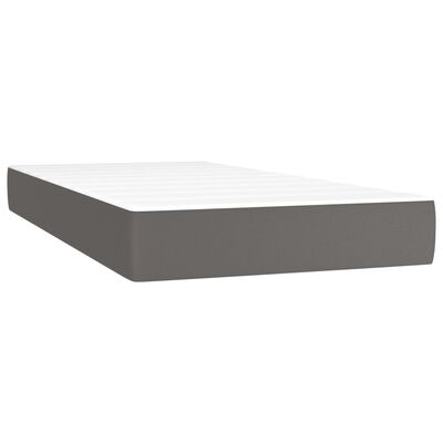 vidaXL szürke műbőr rugós ágy matraccal 80 x 200 cm