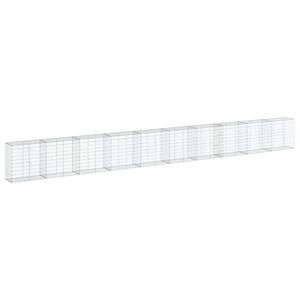 vidaXL horganyzott vas gabion kos&aacute;r fed&eacute;llel 1000 x 50 x 100 cm