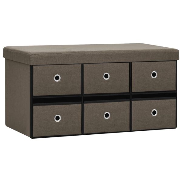 vidaXL barna összecsukható művászon tárolópad 76 x 38 x 38 cm