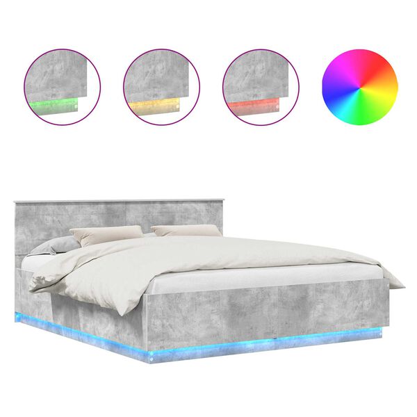 vidaXL &Aacute;gykeret LED -es l&aacute;mp&aacute;kkal Beton Sz&uuml;rke 200 x 200 cm Faanyag