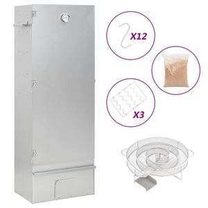 vidaXL horganyzott acél BBQ füstölőkemence hidegfüst-generátorral
