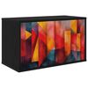 vidaXL Fals&iacute;that&oacute; TV Szekr&eacute;ny HEESCH 69 x 33 x 40 cm Fekete T&ouml;lgy