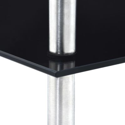 vidaXL 3 szintes fekete edzett üveg polc 30 x 30 x 67 cm