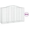 vidaXL 14 db &iacute;ves horganyzott vas gabion kos&aacute;r 200x50x120/140 cm