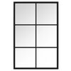 vidaXL fekete f&eacute;m fali t&uuml;k&ouml;r 60 x 40 cm
