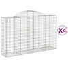 vidaXL 4 db &iacute;ves horganyzott vas gabion kos&aacute;r 200x50x120/140 cm