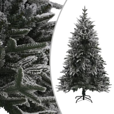 vidaXL PVC és PE megvilágított műkarácsonyfa hóval 180 cm