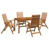 vidaXL 5-Piece Garden Dining Set Term&eacute;szetes T&ouml;m&ouml;r Ak&aacute;cfa
