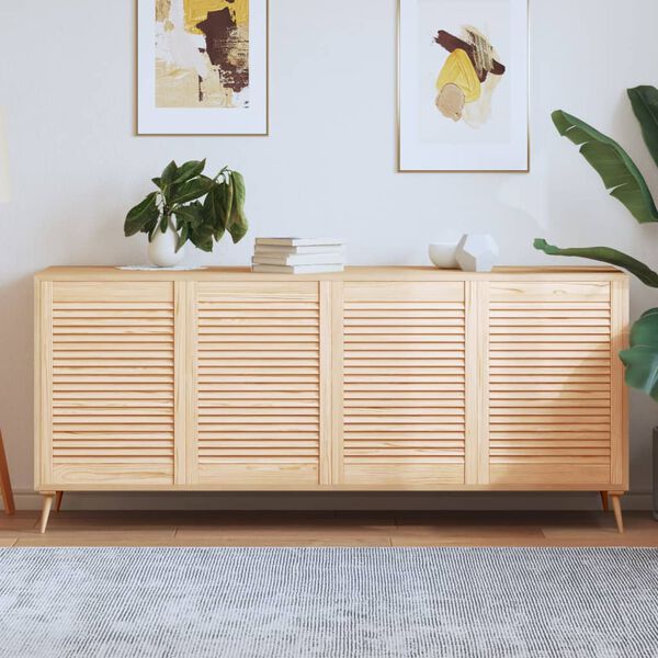 vidaXL 4 db tömör fenyőfa lamellás szekrényajtó 69 x 49,4 cm