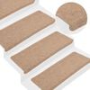 vidaXL 15 db b&eacute;zs &ouml;ntapad&oacute; l&eacute;pcsőszőnyeg 65x24,5x3,5 cm