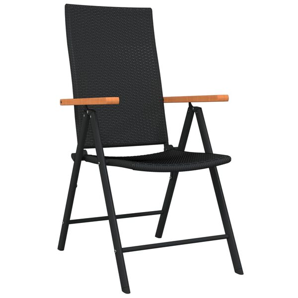 vidaXL 3 részes fekete kerti étkezőgarnitúra