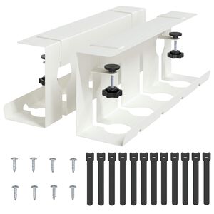 vidaXL Asztal alatti k&aacute;bel kezelő t&aacute;lca 2 pcs Feh&eacute;r 43 x 10 x 15 cm