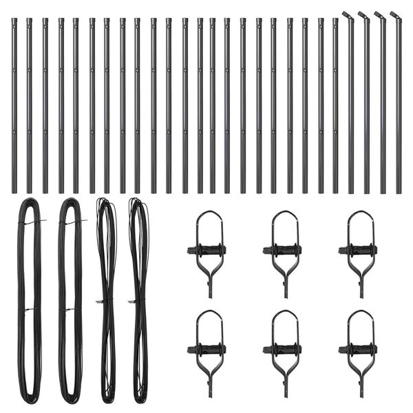 vidaXL Ker&iacute;t&eacute;soszlop 26 pcs Sz&uuml;rke 3,2 x 3,2 x 100 cm