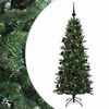 vidaXL Műkar&aacute;csonyfa g&ouml;mbbel 120 cm 150 LED Meleg feh&eacute;r PVC &eacute;s PE Z&ouml;ld