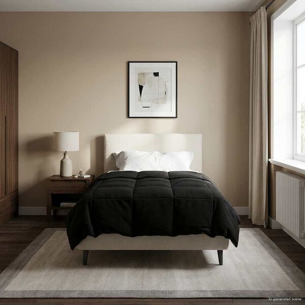 vidaXL T&eacute;li takar&oacute; S&ouml;v&eacute;nyes Fekete 155 x 220 cm Mikrosz&aacute;l