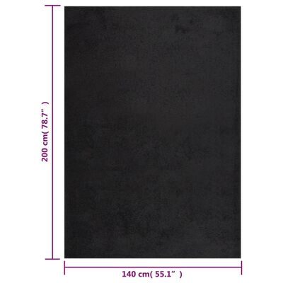 vidaXL fekete hosszú szálú bozontos szőnyeg 140 x 200 cm
