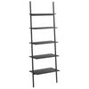 vidaXL 5 szintes fekete l&eacute;trapolc 64 x 34 x 185,5 cm