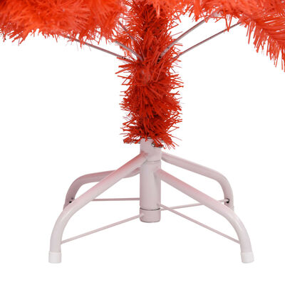 vidaXL piros PVC műkarácsonyfa LED-ekkel és állvánnyal 240 cm