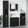 vidaXL F&uuml;rdőszoba b&uacute;tor szett t&aacute;rol&oacute;val 4 pcs Fekete Faanyag & F&eacute;m