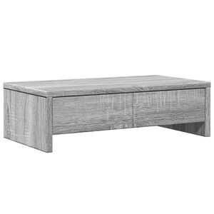 vidaXL sz&uuml;rke sonoma szerelt fa monitor&aacute;llv&aacute;ny fi&oacute;kokkal 50x27x15 cm