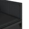 vidaXL 9 r&eacute;szes fekete polyrattan kerti &eacute;tkezőgarnit&uacute;ra p&aacute;rn&aacute;kkal