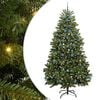 vidaXL Mű kar&aacute;csonyfa 240 cm 300 LED Meleg feh&eacute;r PVC &eacute;s Ac&eacute;l Z&ouml;ld