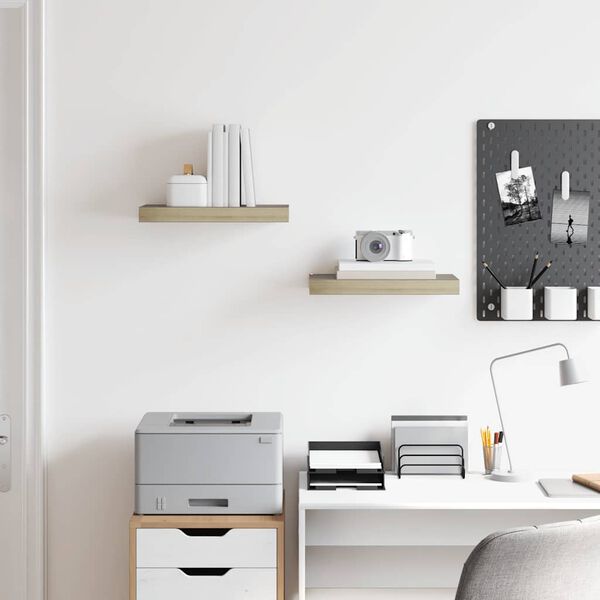 vidaXL 2 db t&ouml;lgysz&iacute;nű MDF lebegő fali polc 40 x 23 x 3,8 cm