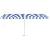 vidaXL kék és fehér automata póznás napellenző 500x300 cm