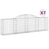 vidaXL 7 db &iacute;ves horganyzott vas gabion kos&aacute;r 300x30x80/100 cm