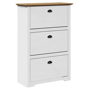 vidaXL cipő&aacute;llv&aacute;ny "BODO" Feh&eacute;r &eacute;s barna 80x35x118 cm