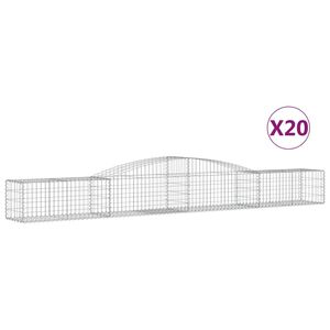 vidaXL 20 db &iacute;ves horganyzott vas gabion kos&aacute;r 400x50x40/60 cm