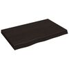 vidaXL s&ouml;t&eacute;tbarna kezelt t&ouml;m&ouml;r fa f&uuml;rdőszobai pult 80x60x2 cm