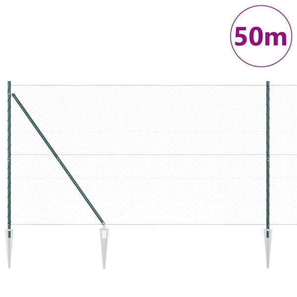 vidaXL Ker&iacute;t&eacute;soszlop Z&ouml;ld 50 x 1,5 m (36 mm h&aacute;l&oacute;) Ac&eacute;l &eacute;s PVC