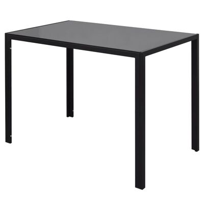 vidaXL 7 darabos fekete étkező asztal szett