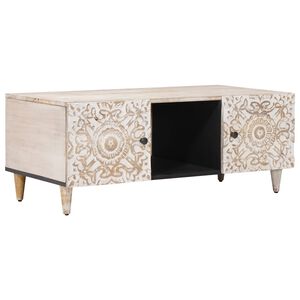 vidaXL Doh&aacute;nyz&oacute;asztal Feh&eacute;r 100 x 54 x 40 cm T&ouml;m&ouml;r Mang&oacute;f&aacute;t