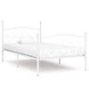 vidaXL feh&eacute;r f&eacute;m &aacute;gykeret l&eacute;cezett &aacute;gyr&aacute;ccsal 90 x 200 cm