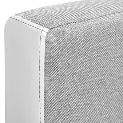vidaXL Sarok ülőgarnitúra fehér/szürke szövet 218 x 155 x 69 cm