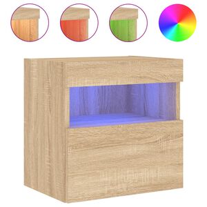 vidaXL sonoma t&ouml;lgy sz&iacute;nű fali TV-szekr&eacute;ny LED-ekkel 40x30x40 cm