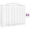 vidaXL 3 db &iacute;ves horganyzott vas gabion kos&aacute;r 200x50x160/180 cm