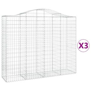 vidaXL 3 db &iacute;ves horganyzott vas gabion kos&aacute;r 200x50x160/180 cm