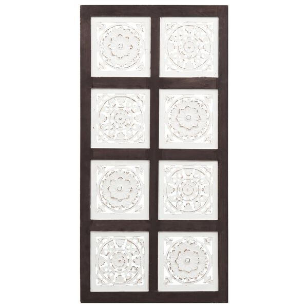 vidaXL barna &eacute;s feh&eacute;r k&eacute;zzel faragott fali panel MDF 40 x 80 x 1,5 cm